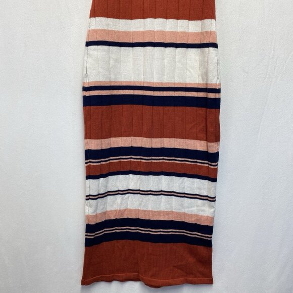 Jolie & Joy Striped Ribbed Knit Midi Body-Con Dress Women Medium Multicolor - Picture 13 of 15